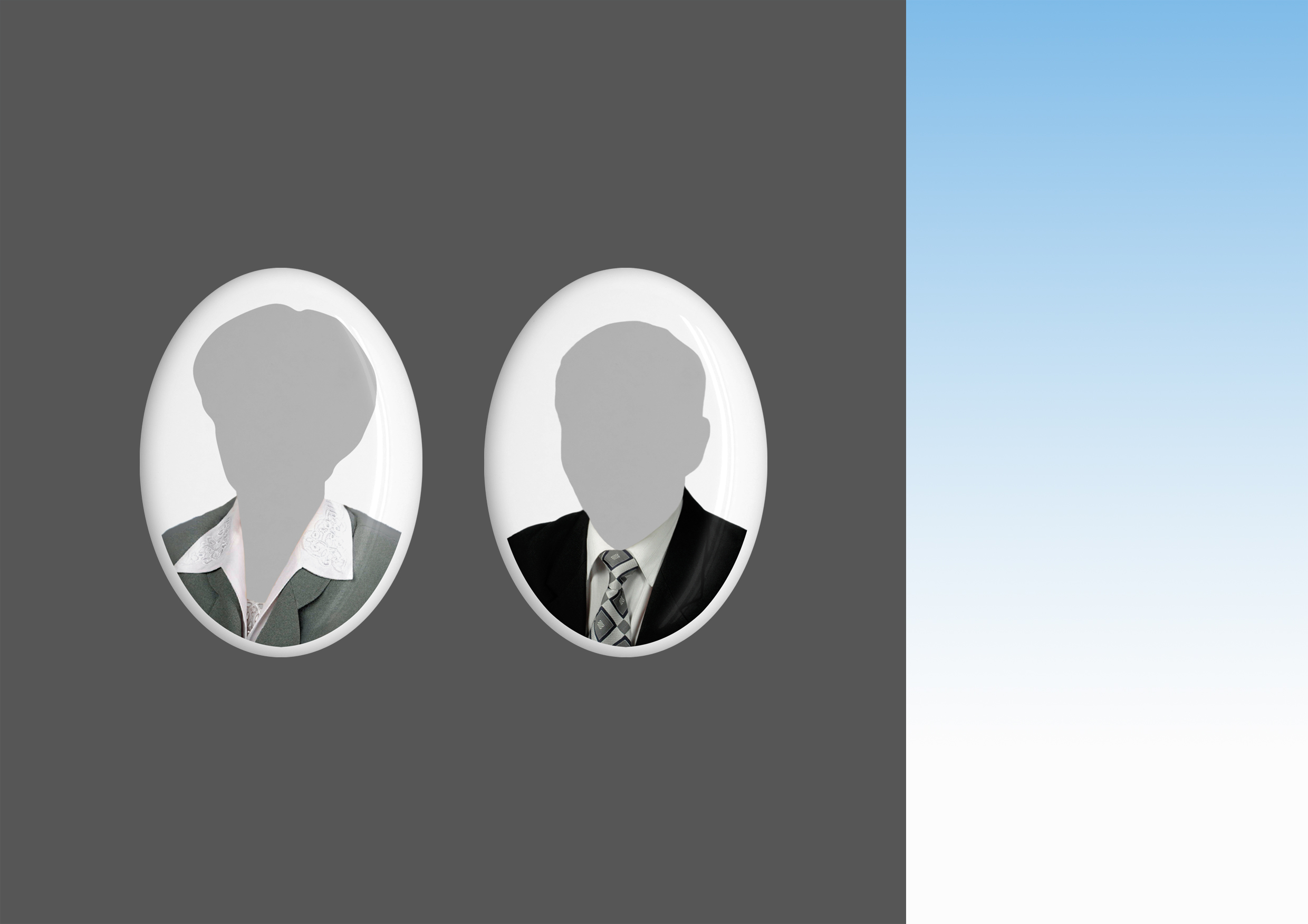 ustawienie fotoporcelanek na pomniku w jednym kierunku