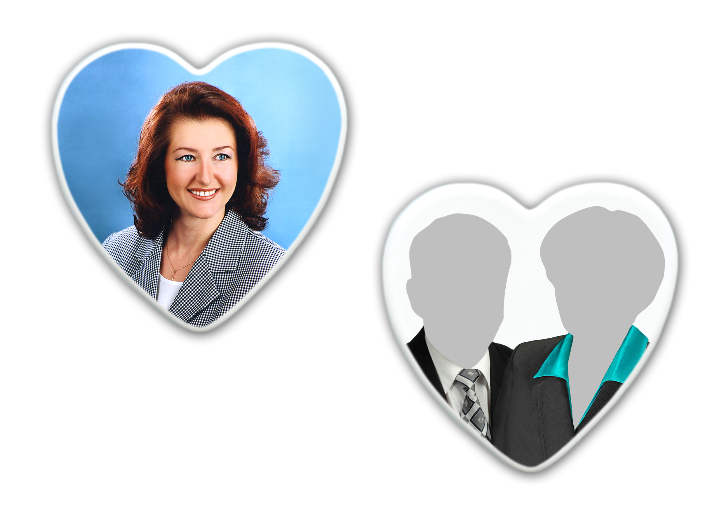 ustawienie osób na porcelanie w kształcie serca